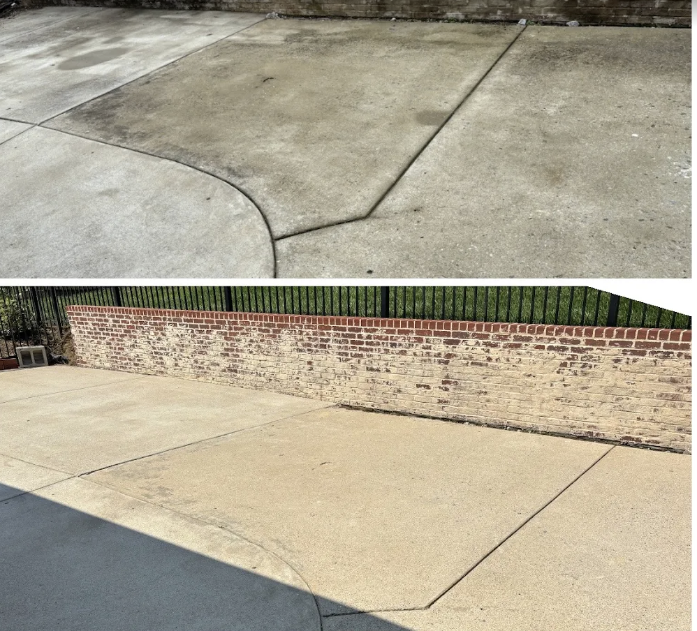 Concrete Cleaning before and after exterior cleaning project by Estate Exterior Care